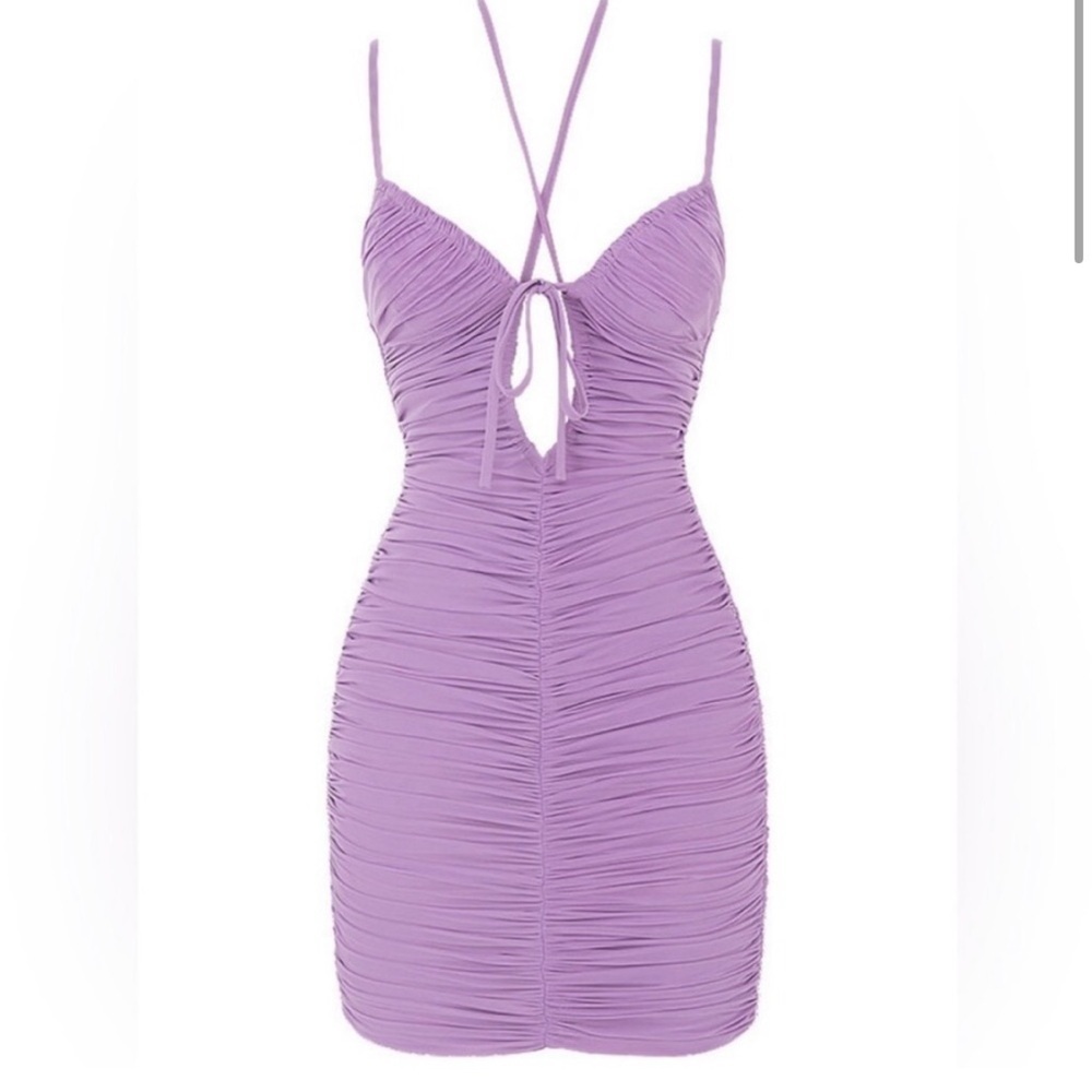 House of CB Ruched Cut-Out cocktail Mini beach baddie wedding Dress sexy - Picture 3 of 6